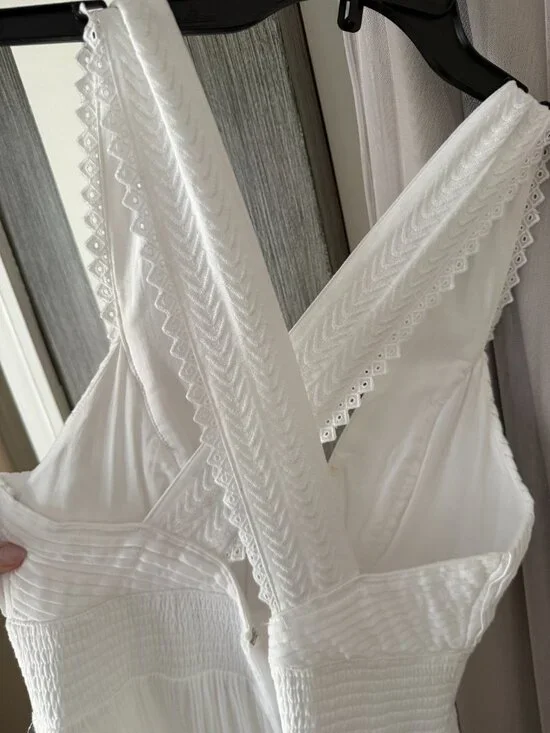 Magaschoni Lulu White Cotton Maxi Dress Women's Sz 6 - Picture 9 of 9